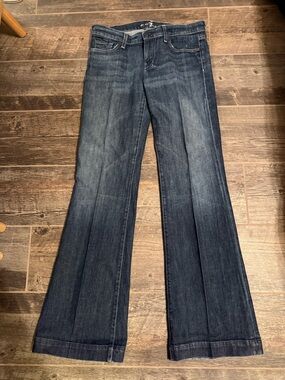 7 For All Mankind Indigo Wide-Leg Flare Jeans